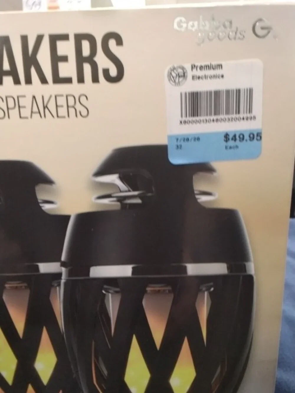 LED Flame Wireless Stereo Speakers - Black (2 Pack)